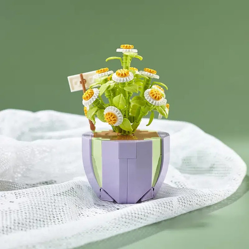 Rompecabezas 3d Armable Flores, Bonsai Daisy Bloques Planta