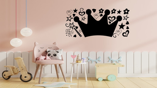 Vinil Decorativo Princesa Corona Para Pared Cuarto Infantil