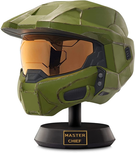 Halo Master Chief - Casco De Lujo Con Soporte, Luces Led