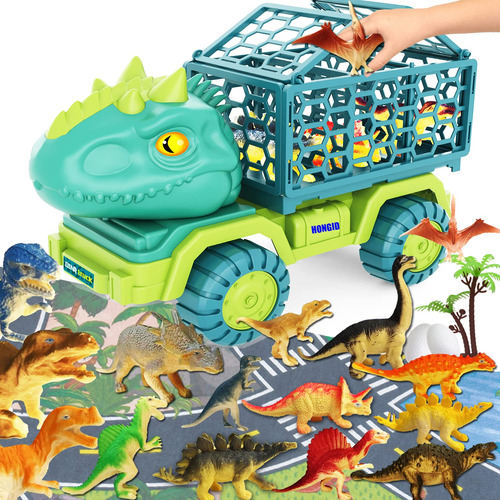 Dinosaurios De Juguete Con Camion Transportador T-rex