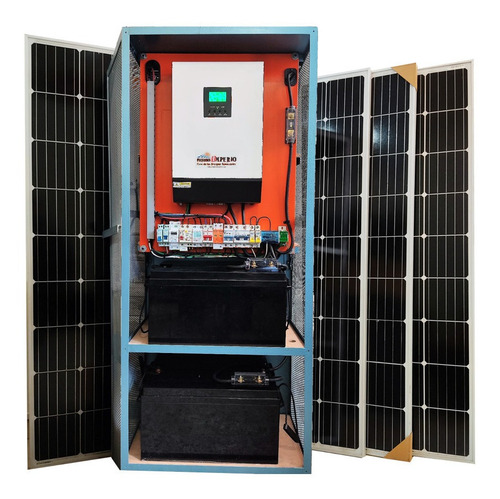 Imagen 2 de 9 de Kit Gh650 Planta Panel Solar Mppt Inversor Híbrido Onda Pura