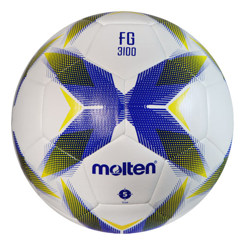 Balón Futból Soccer Molten F5r1000 #5 Césped Cualquiera Color Blanco/azul