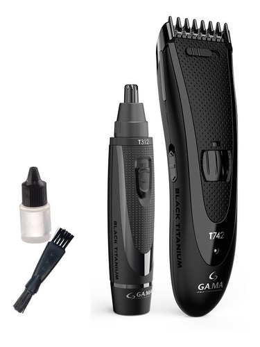 Set Gama T 744 Clipper Y Nose Trimmer Black Titanium / Nubit