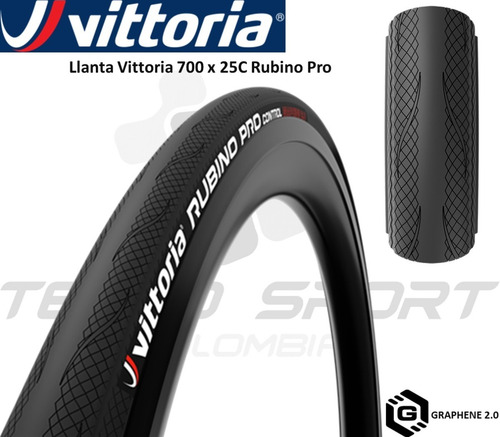 Imagen 9 de 9 de Llanta Bicicleta Ruta 700 X 25 Vittoria Rubino Pro Control