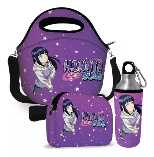 Kit Mochila Escolar Infantil Hinata Anime Naruto Rosa Costa Desenho Do  Tecido Hinata (naruto)