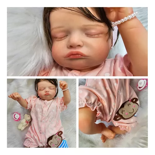 Bebê Reborn de tecido linda boneca reborn realista 45 cm