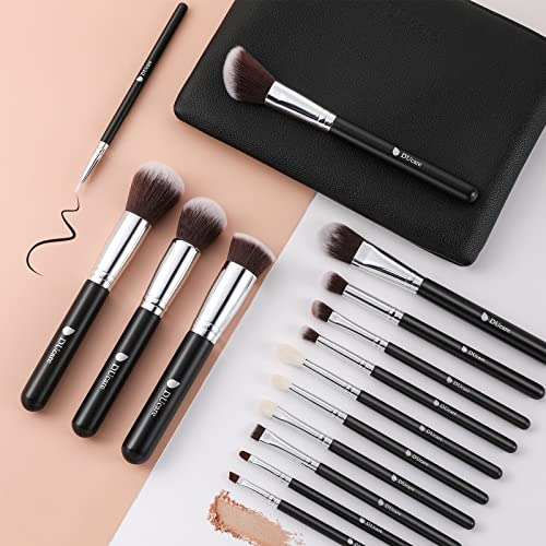 Juego De Brochas De Maquillaje De Viaje, 15 Piezas Con Bolsa