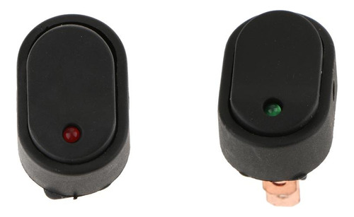 2 Piezas 12v 30a Car Rocker Round Toggle Led Switch