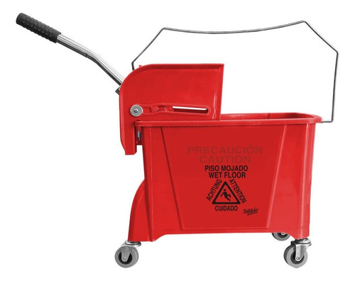 Cubeta Con Exprimidor 20l Color Rojo