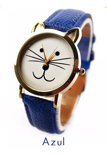 Reloj Juvenil Dama Gatito Geneva, Para Niña O Dama Fashion