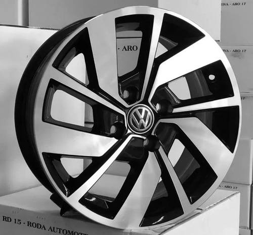 Rodas Volkswagen Voyage Gol Aro 14 4x100 (jogo) + Bicos Cor Preto Com Diamantado