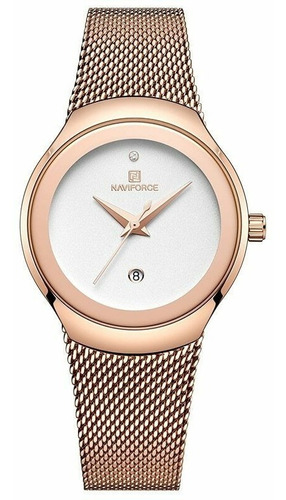 Relógio Feminino Casual Pulseira Aço 30m - Dourado Rose