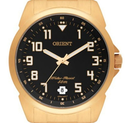 Relógio Orient Masculino Mgss1103a P2kx Dourado Analógico Cor do fundo Preto