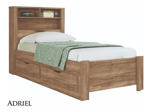 Cama De Plaza Y Media , Madera Tornillo , Modelo Adriel 