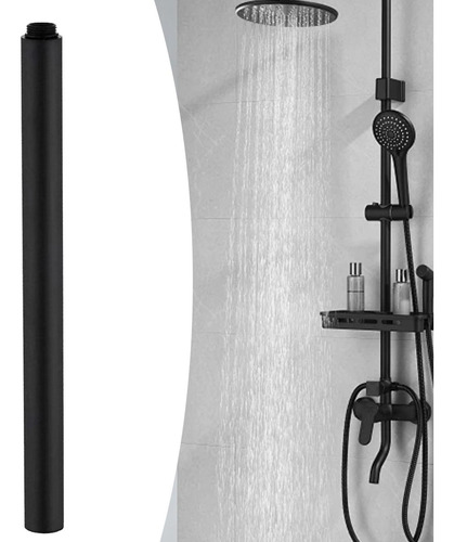 Elegante Extensión De Cabezal De Ducha De Acero Negro