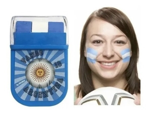 Imagen 1 de 7 de Maquillaje Bandera Argentina Mundial  +barata La Golosineria
