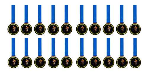 Kit C/20 Medalhas De Ciclismo C/fita Azul 50mm Personalizada