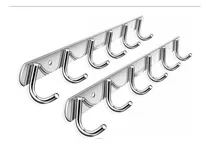 Comprar 2pzs Percheros Acero Inox 6 Ganchos Pared Gancho