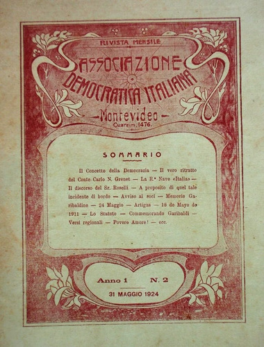 Revista Uruguaya Associazione Democratica Italiana 1924