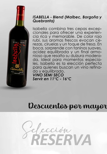 Vino Tinto Isabela Grimaldi