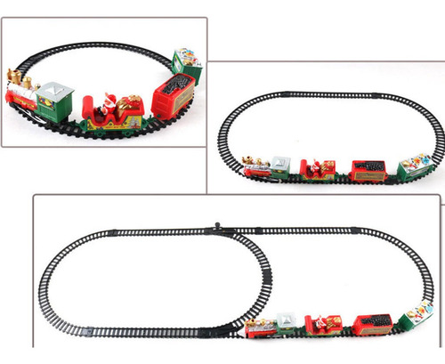 11 Tracks Trem Xmas Pcs Elétrica Ajuste Com Carro De Santa