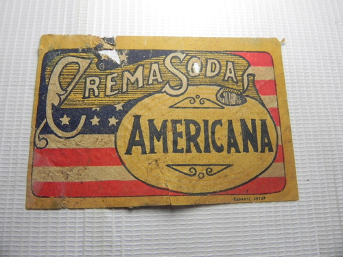 Etiqueta Bebida Americana Crema Soda Antigua