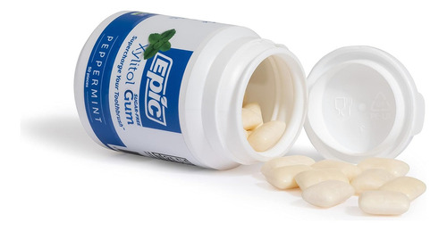 Chicle De Xilitol Sin Azúcar, Menta, 50 Pzas Epic Dental