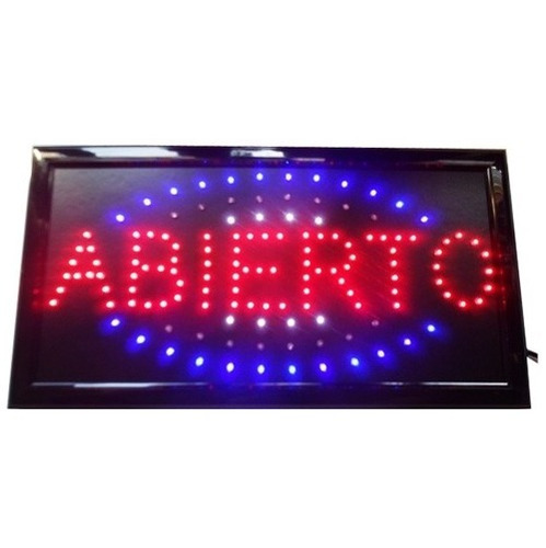 Cartel Led  Abierto  37 X 25 Cms Horizontal 220v