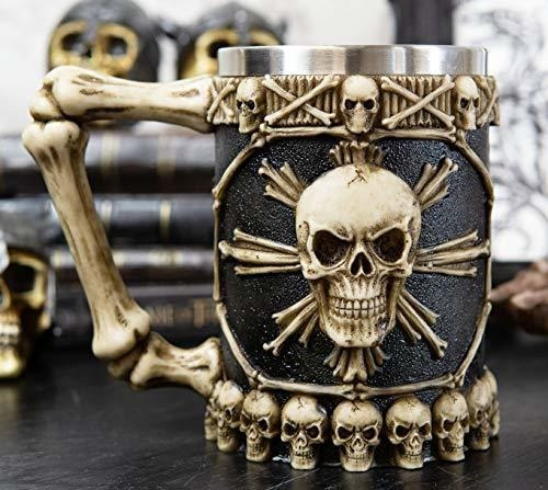 Ebros Gift Large 'pirate Bootleg Rum' Skeleton Cross Bones S