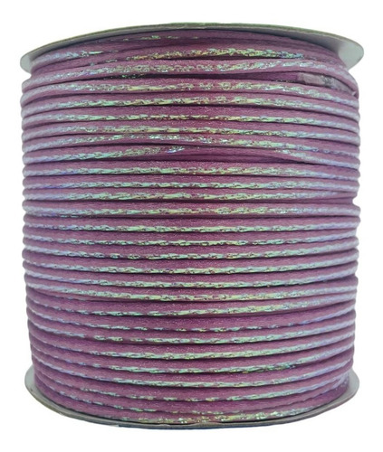 Cordon Cola De Rata 2mm 100%poliester Rollo 100 Mts Color Crt49-lila/rosa/irissence