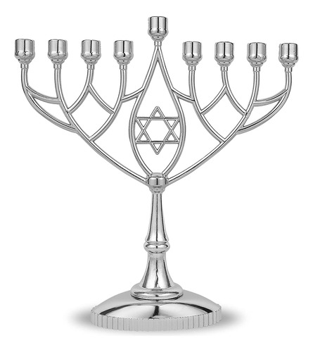 Menorah De Hanukkah Clásica De 9 Brazos - 9 Pulgadas Alto Es