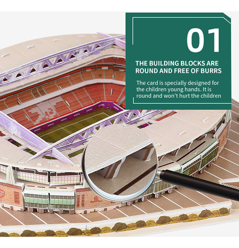 Puzzle 3d En V Para Sedes De Clubes De Fútbol, Modelo De Rom