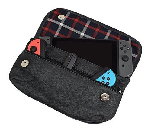 Estuche De Lienzo Compatible Con Nintendo Switch Negro