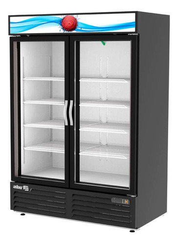 Refrigerador 2 Puertas Cristal Vinil Negro Asber Armd-49 Hc