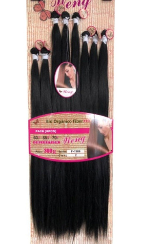  Cabelo Orgânico Weng Liso 70cm 270g 8 Telas + 18 Tic Tac