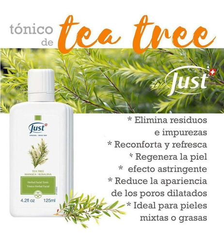 Imagen 4 de 6 de Limpiador Tónico De Tea Tree Y Manuca Anti-acné Swiss Just