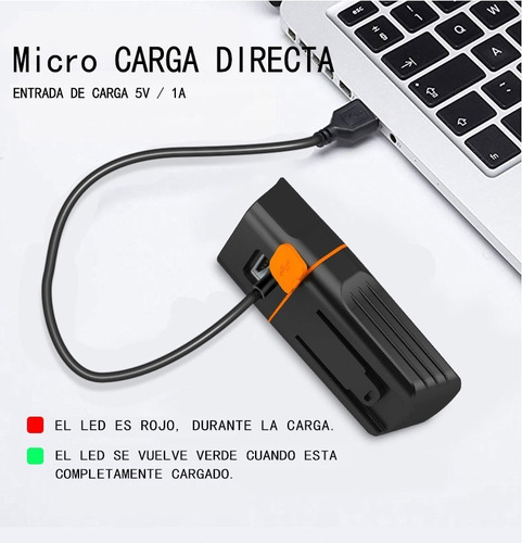 Imagen 3 de 7 de Luz De Bicicleta Impermeable Recargable 1000lm + Luz Trasera