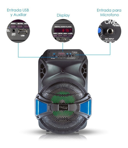 Bocina 12 Pulgadas Bluetooth Audio Con Microfono - Steelpro Color Negro