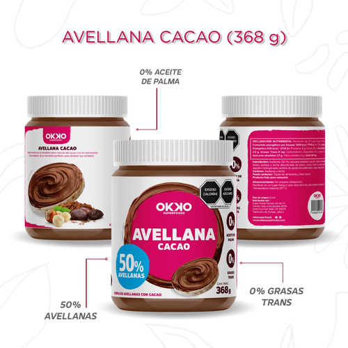 Crema De Avellana En Tarro Con Cacao 368 G Okko