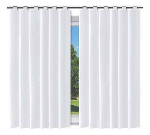 Cortina Blackout Blecaute C/ Alça Varão 280x280cm 100% Pvc Cor Branco