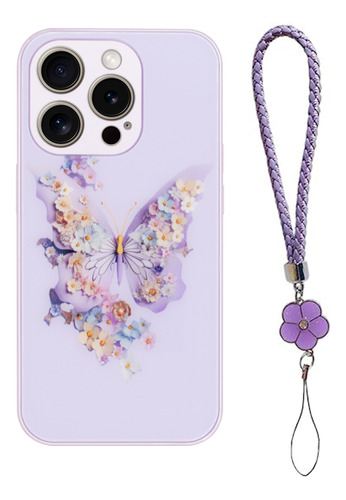 Protector Rígido iPhone 15 Pro Max Diseño Mariposa Rosa Co