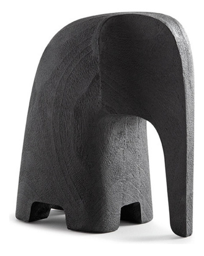 Escultura Elefante Em Poliresina Preto