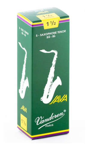 Caja Con 5 Cañas Java Vandoren  1 1/2 Para Saxofón Tenor