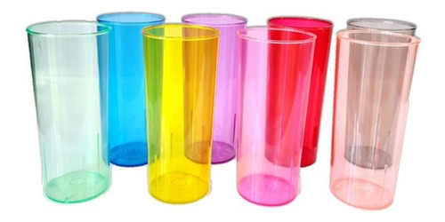 Cotillón Fiesta Vaso Tubo Dif. Colores X 10 Unidades