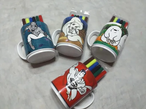 34 Tazas Plasticas Para Pintar + 6 Fibras Dia Niño Souvenir