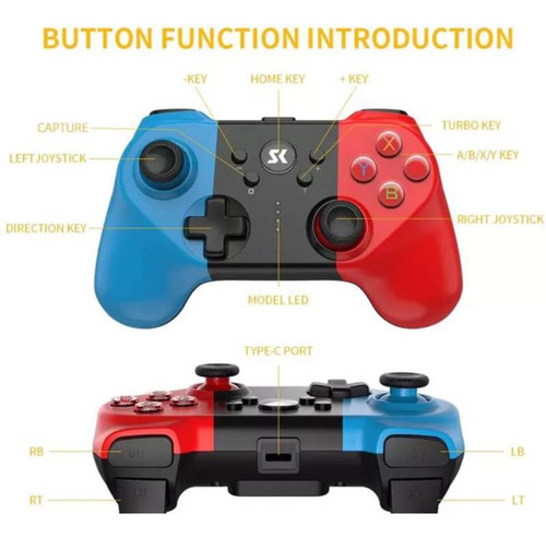 Control Gamepad P/ Switch Pc Joystick Inalámbrico Meidimake