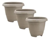 Comprar Kit X 3 Maceta Redonda Grande Jardineria Jardin 26lt 40x35cm