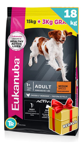 Comida Eukanuba Adulto Medianas 15kg + Dentastix + Envío 