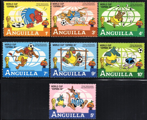 Disney Mundial España 82 Estampillas De Anguila