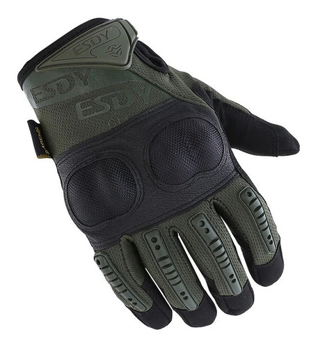 Guantes Tacticos Airsoft Antideslizante Paintball Esdy Verd
